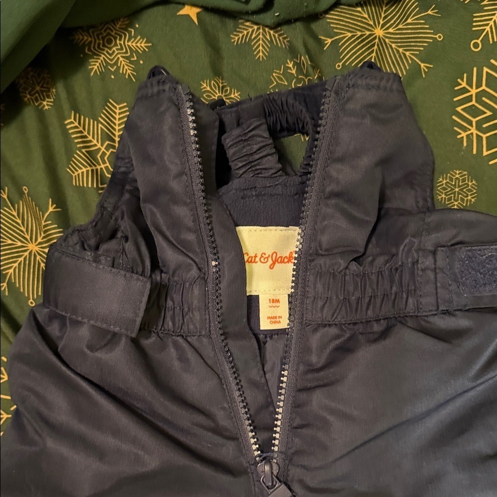 Cat & Jack Dark Blue Winter Snowbibs